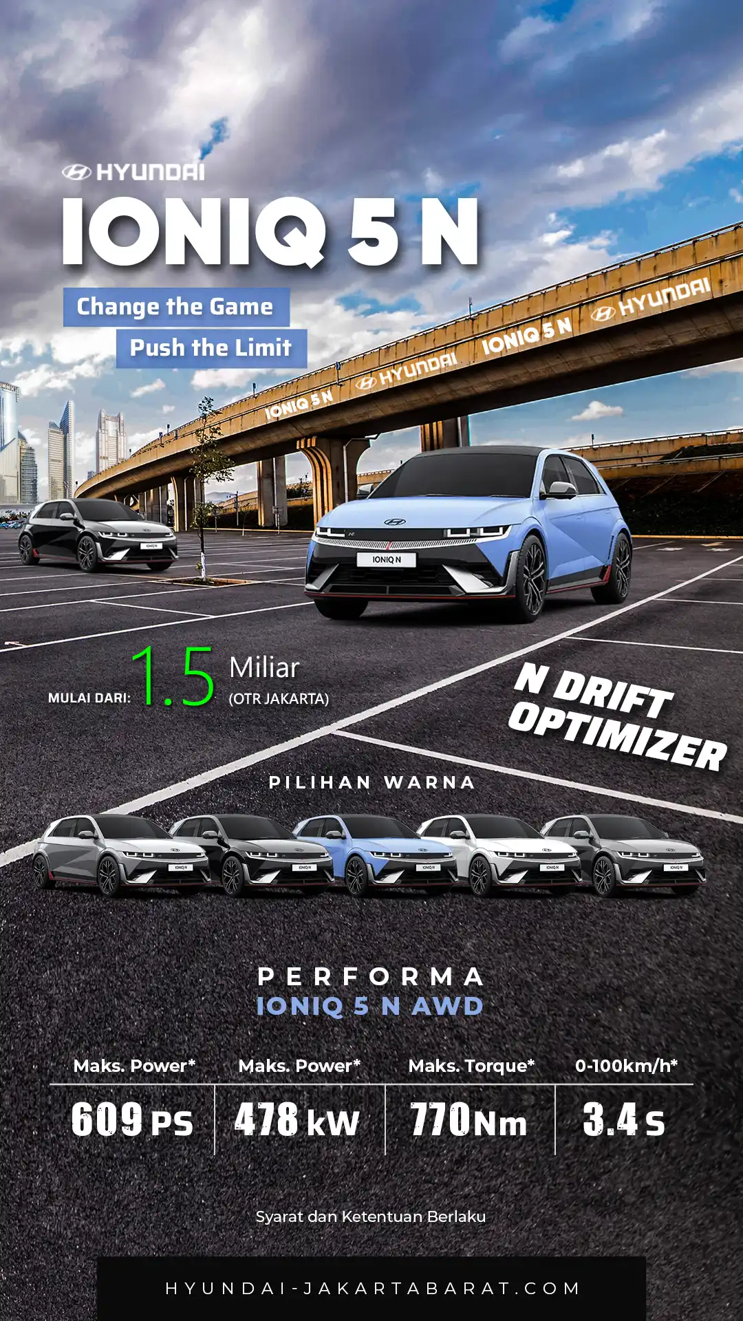 Banner Promo High Performance EV Hyundai IONIQ 5 N Showroom Hyundai Kebon Jeruk