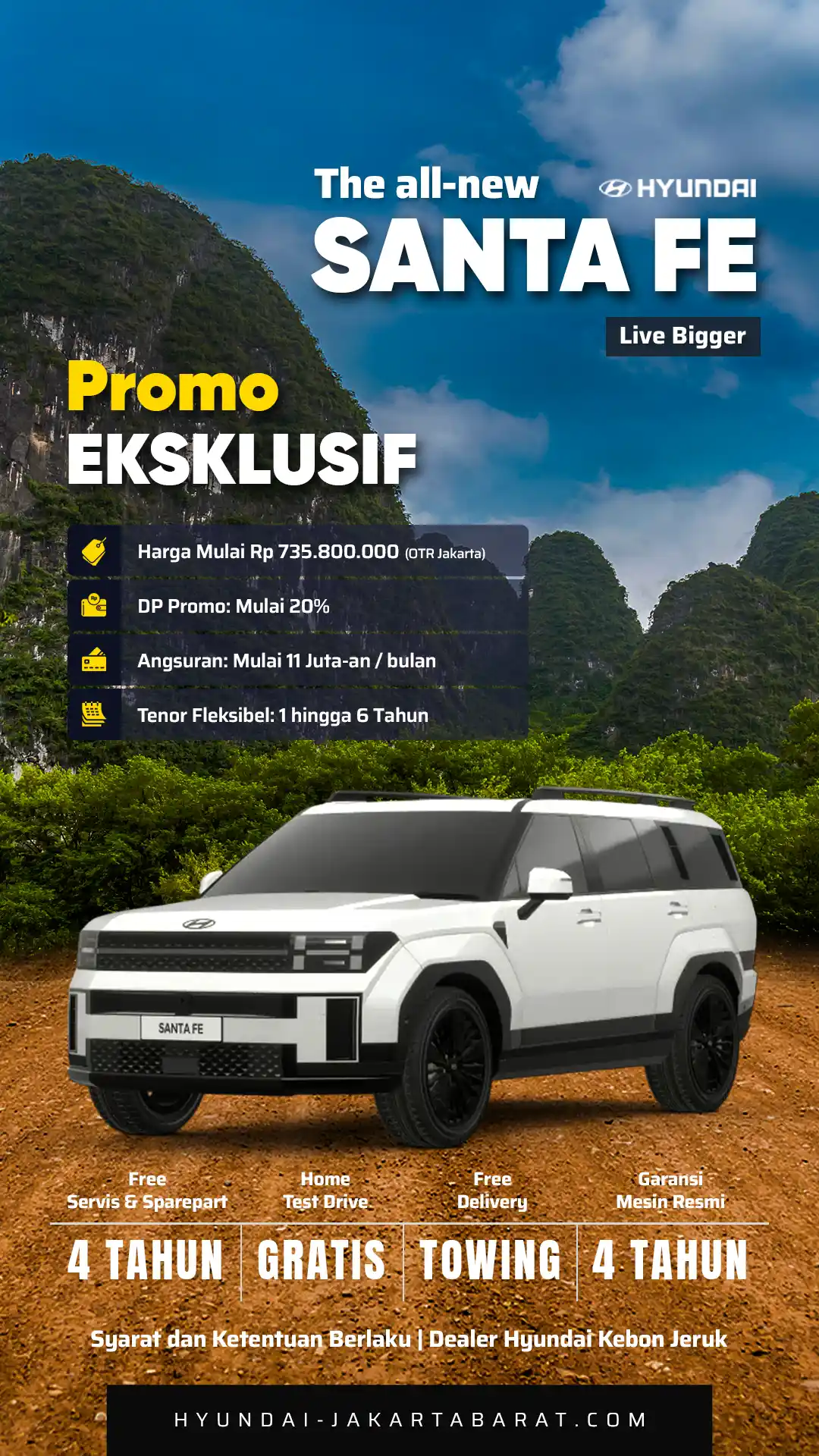 Program Promo Hyundai SANTA FE Terbaru hanya di Dealer Resmi Hyundai Jakarta Barat