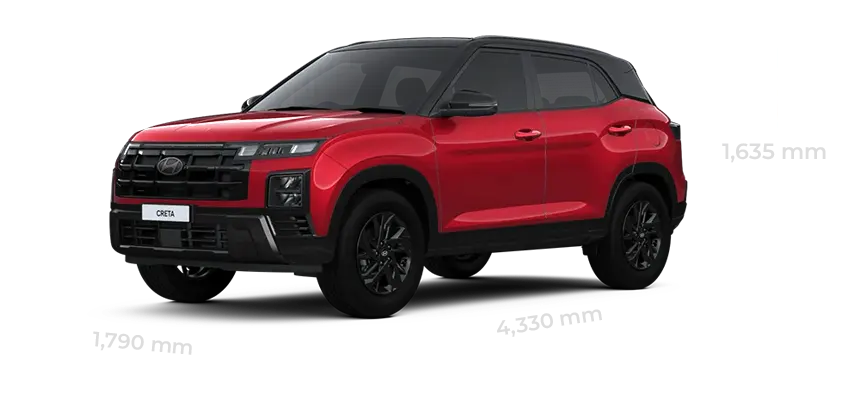 Detail informasi spesifikasi dan dimensi mobil SUV Hyundai CRETA - Dealer Jakarta Barat