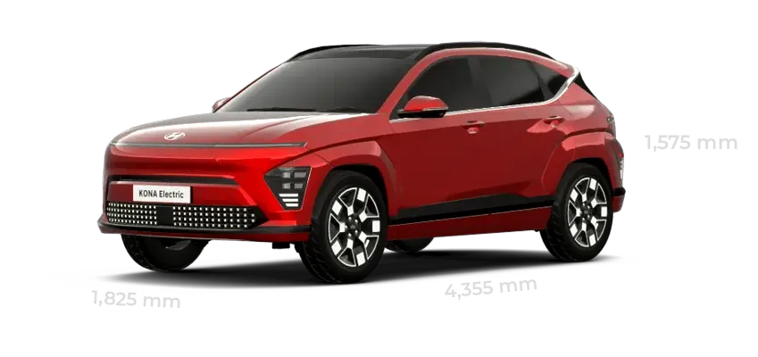 Detail informasi spesifikasi dan dimensi mobil EV Hyundai KONA Electric - Dealer Jakarta Barat