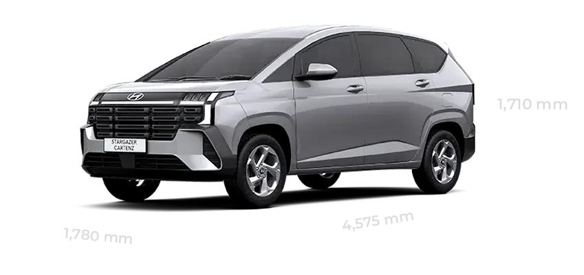 Detail informasi spesifikasi dan dimensi mobil MPV Hyundai Stargazer Cartenz - Dealer Jakarta Barat